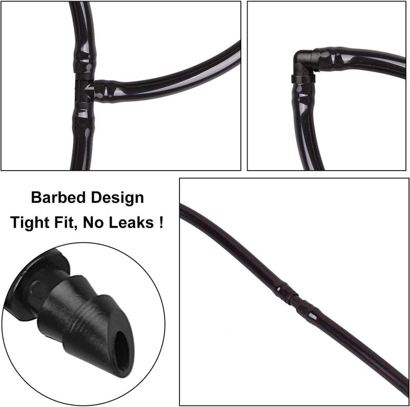 JAYEE 50 Pack Drip Irrigation 1/4” Barbed Tee Fittings, Barbed Connectors Fits Universal 1/4 Inch Drip Tubing, Irrigation Tee for Drip or Sprinkler System - Image 4